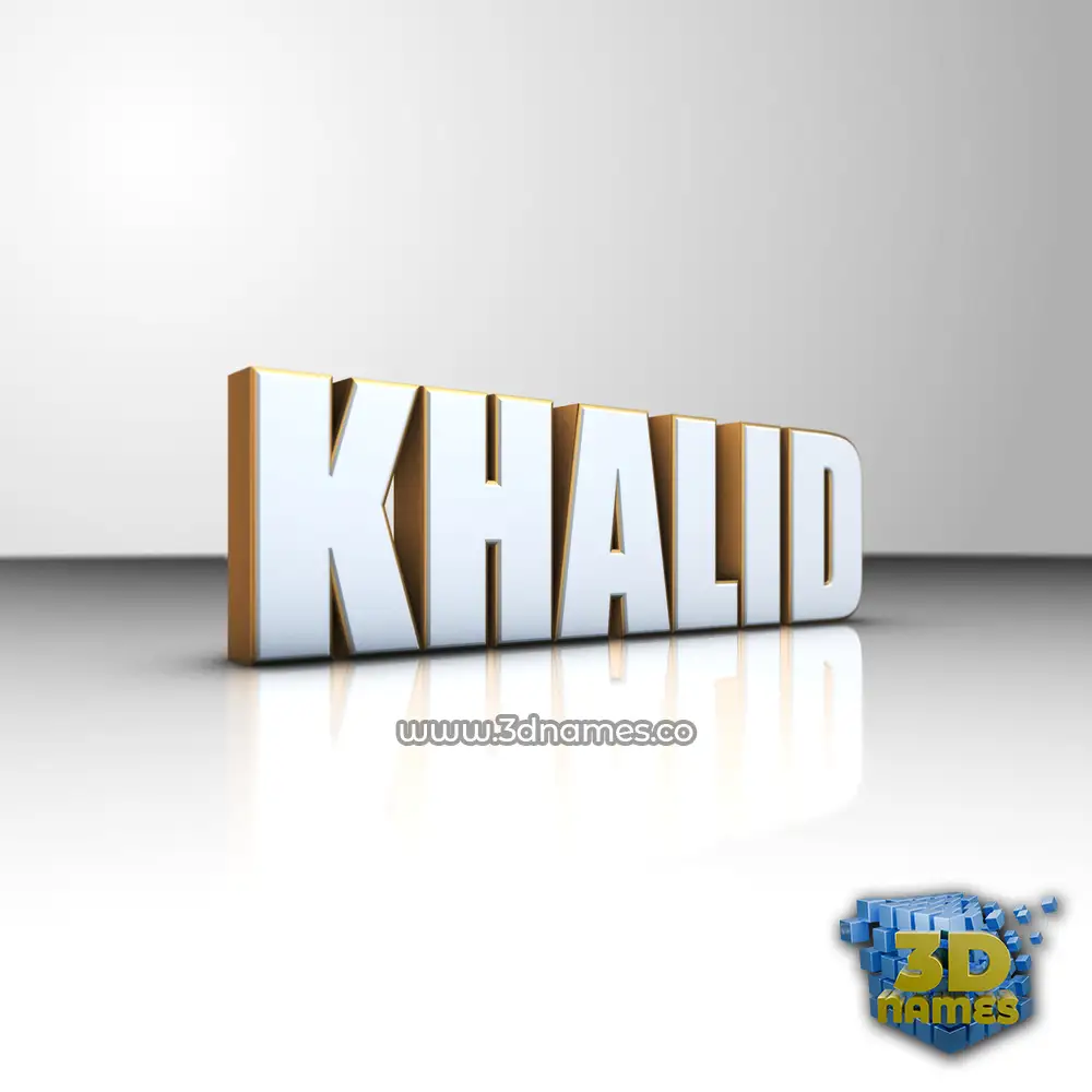 khalid in White'n'Gold style - 3D name wallpaper