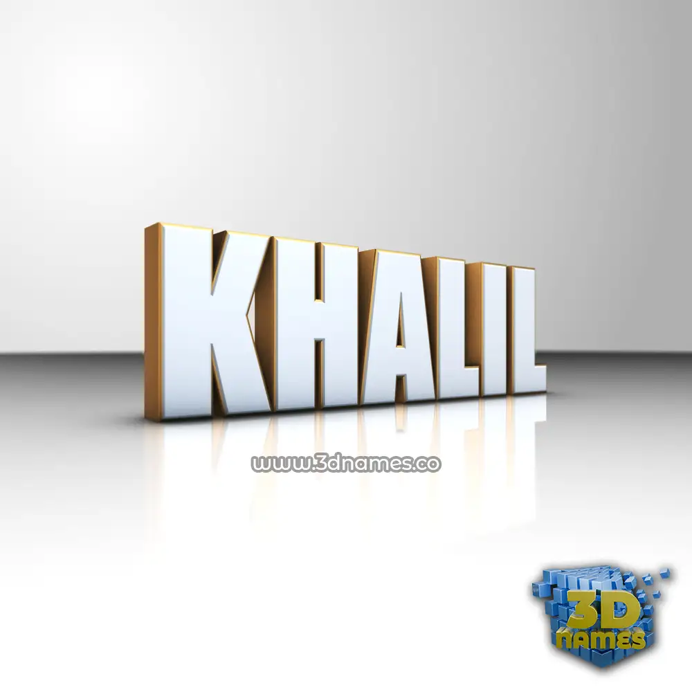 khalil in White'n'Gold style - 3D name wallpaper