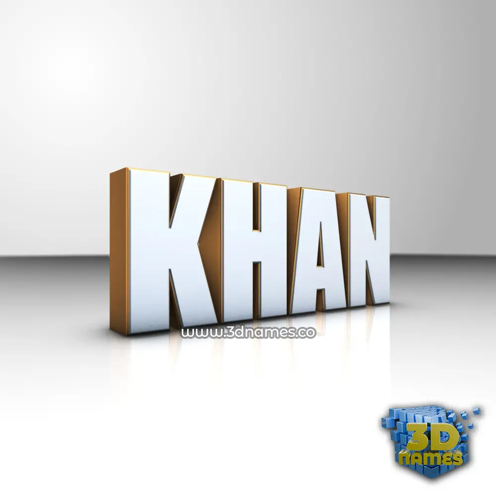 khan in White'n'Gold style - 3D name wallpaper