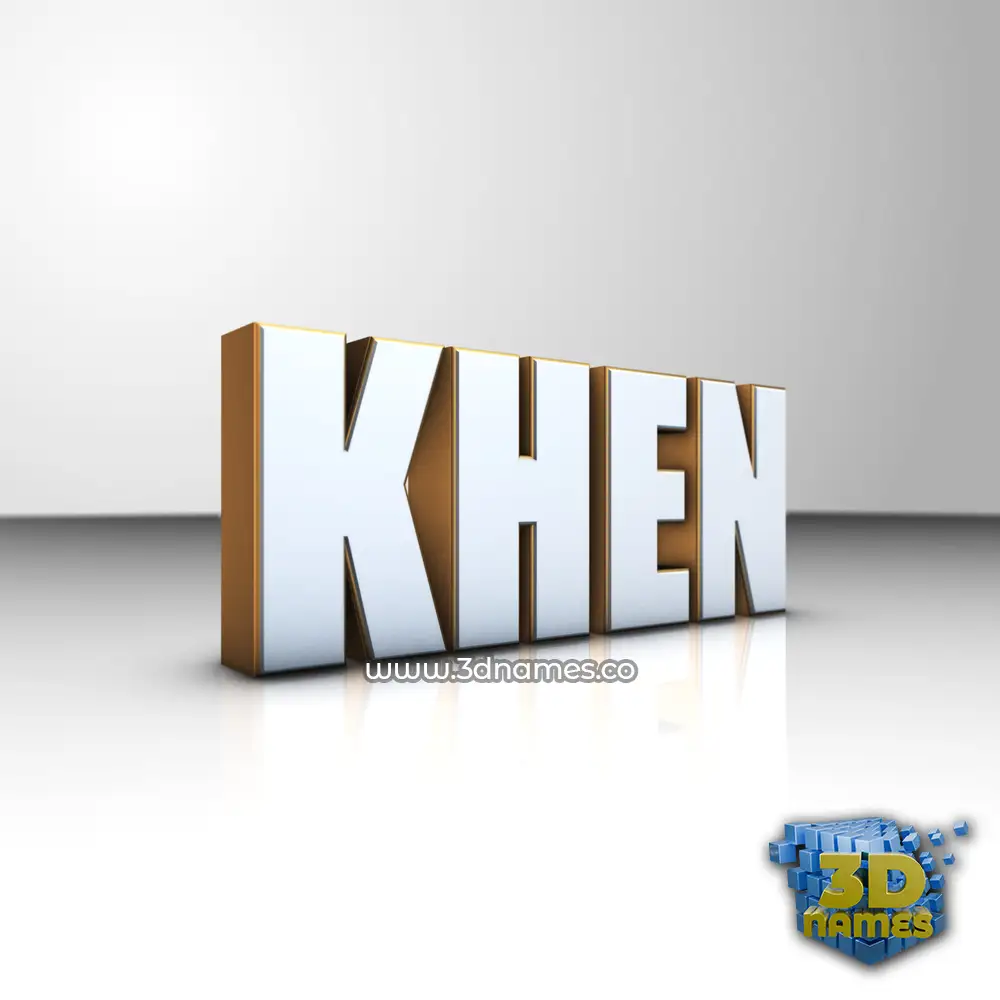 khen in White'n'Gold style - 3D name wallpaper