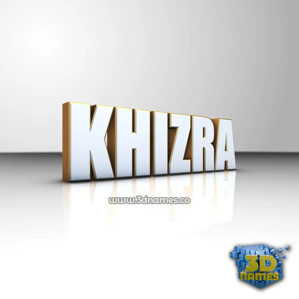 khizra in White'n'Gold style - 3D name wallpaper