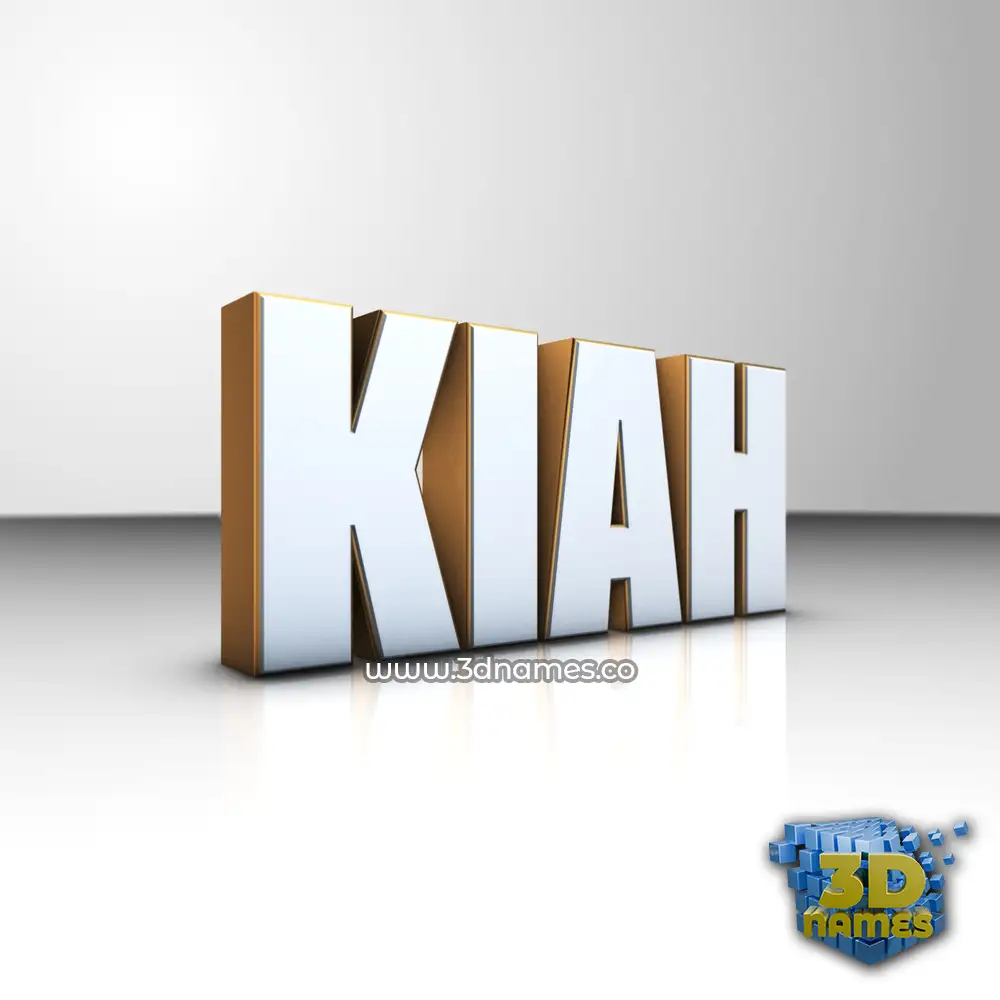 kiah in White'n'Gold style - 3D name wallpaper