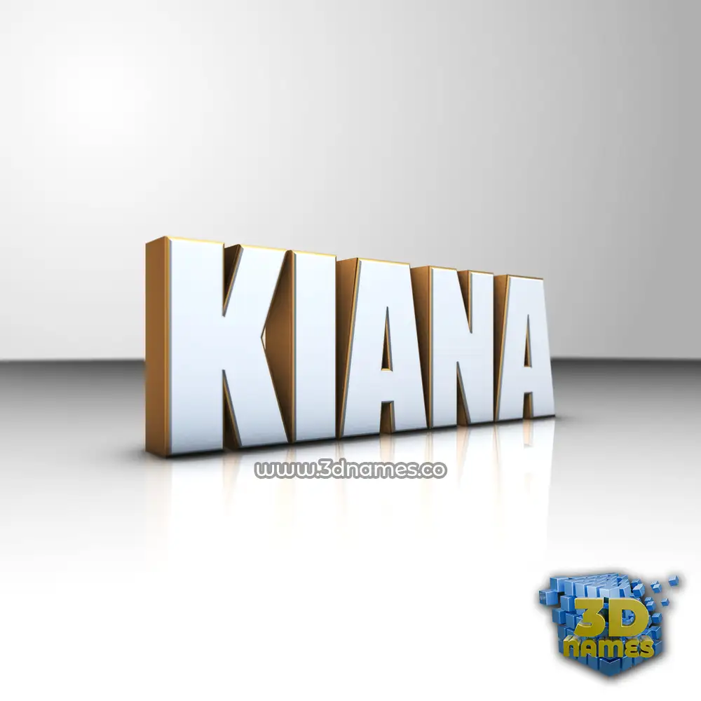 kiana in White'n'Gold style - 3D name wallpaper
