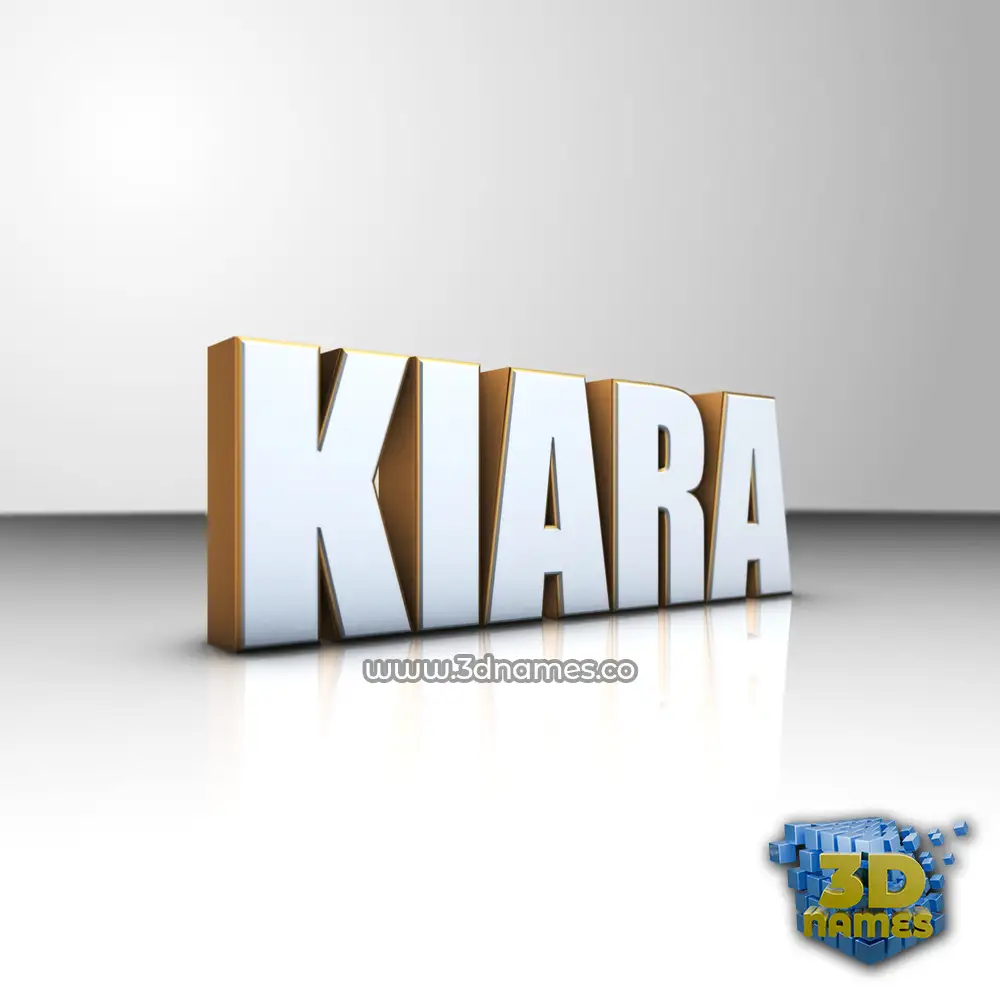 kiara in White'n'Gold style - 3D name wallpaper