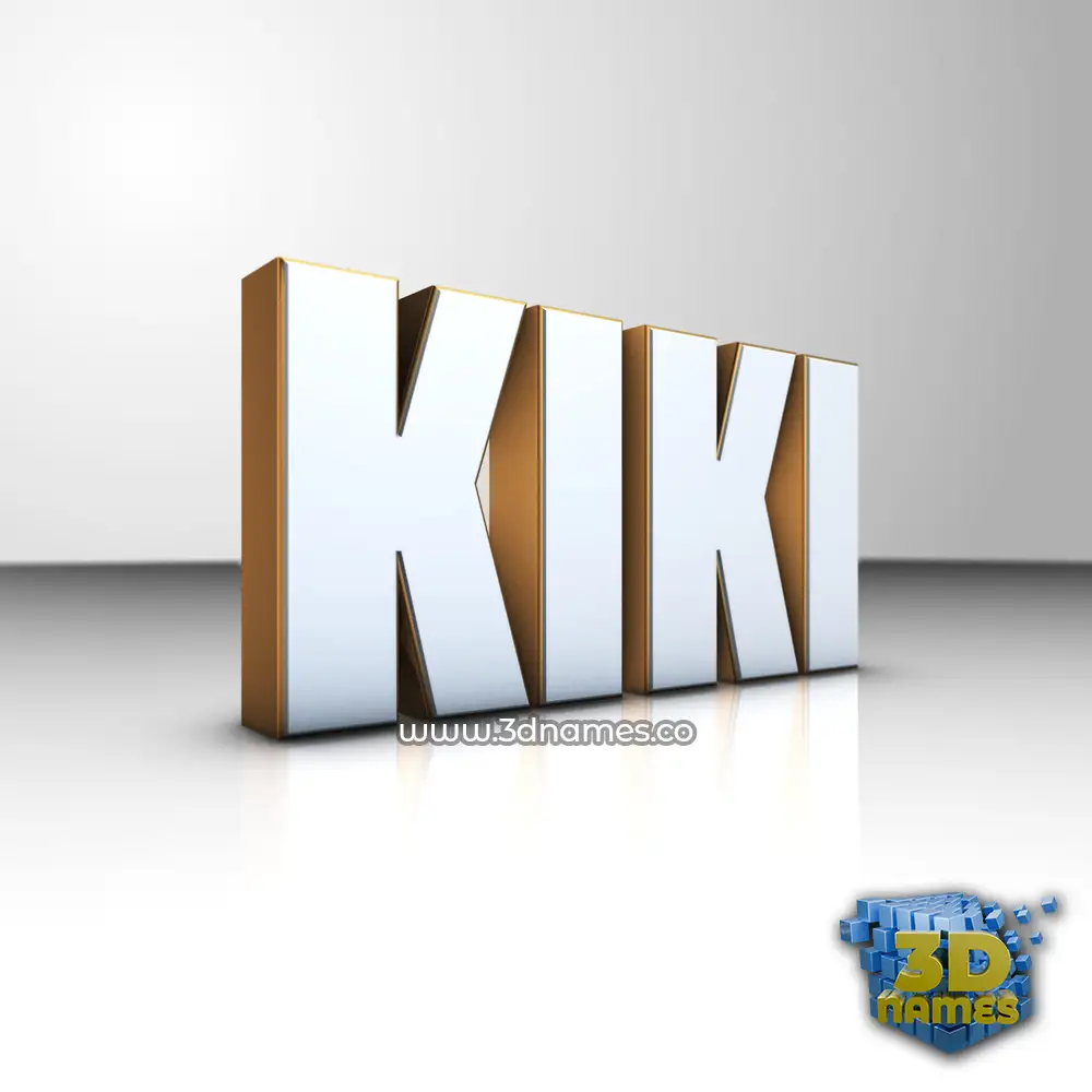 kiki in White'n'Gold style - 3D name wallpaper