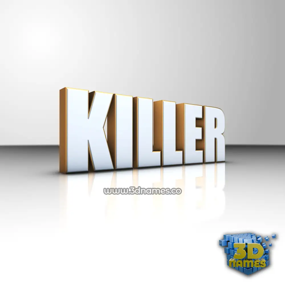 killer in White'n'Gold style - 3D name wallpaper