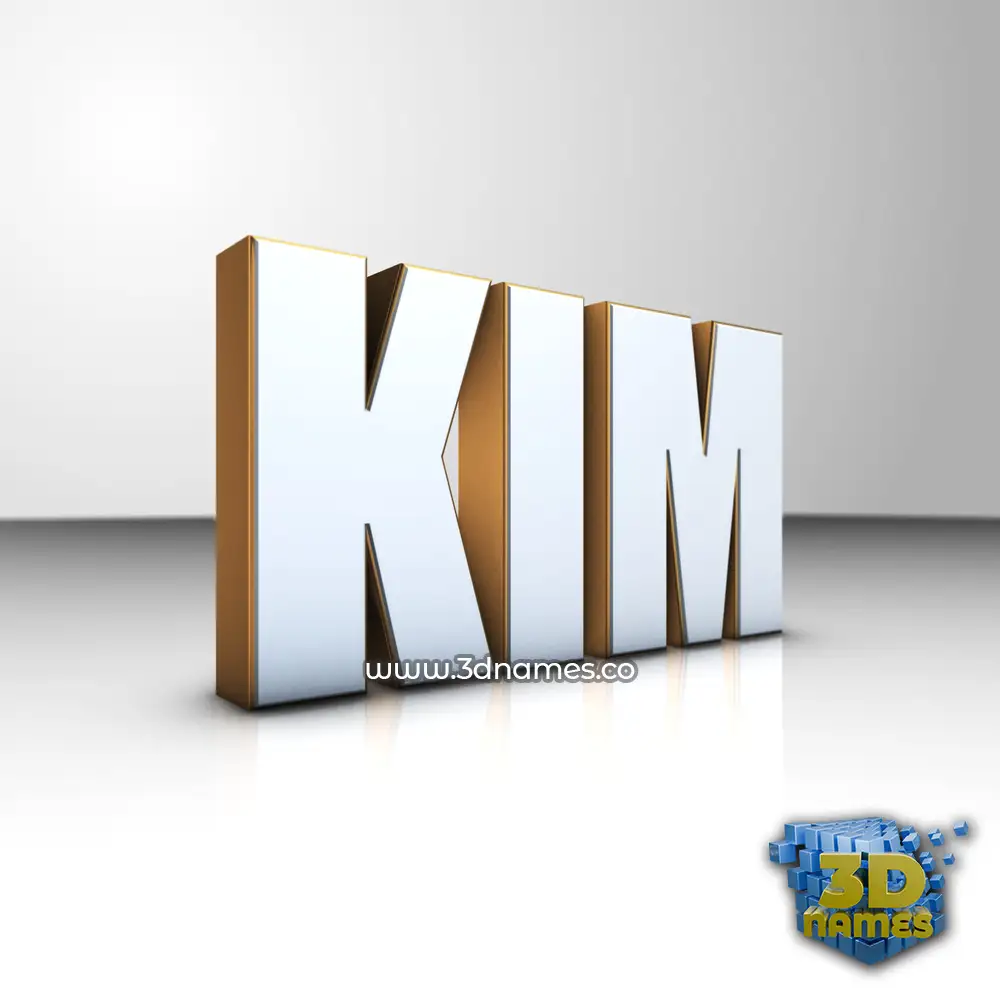 kim in White'n'Gold style - 3D name wallpaper
