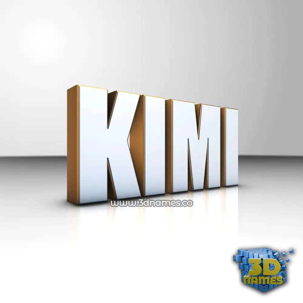 kimi in White'n'Gold style - 3D name wallpaper
