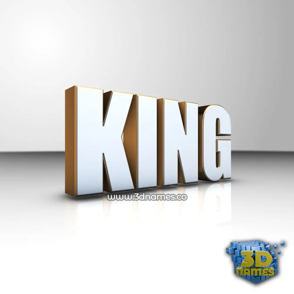 king in White'n'Gold style - 3D name wallpaper