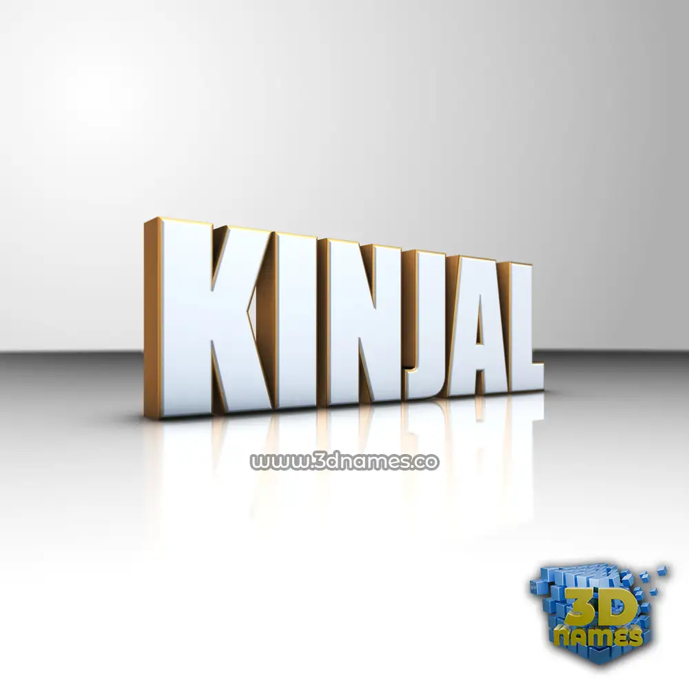 kinjal in White'n'Gold style - 3D name wallpaper