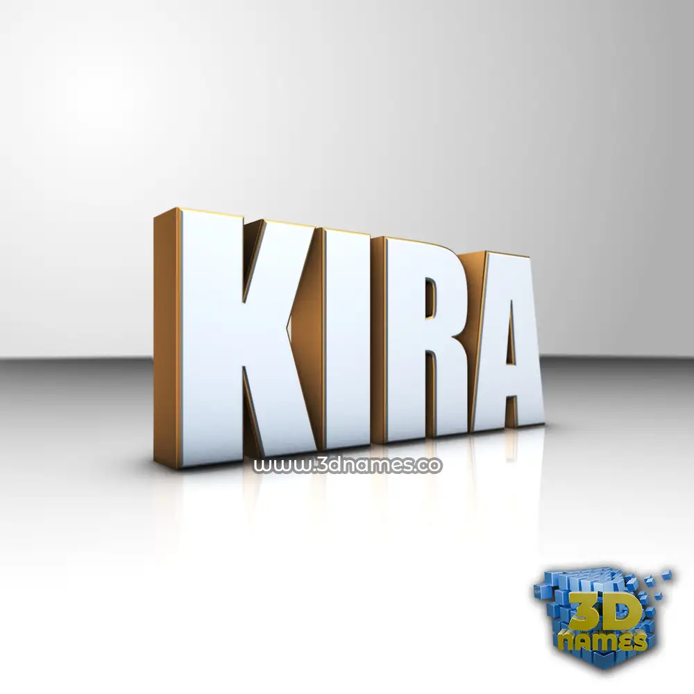 kira in White'n'Gold style - 3D name wallpaper