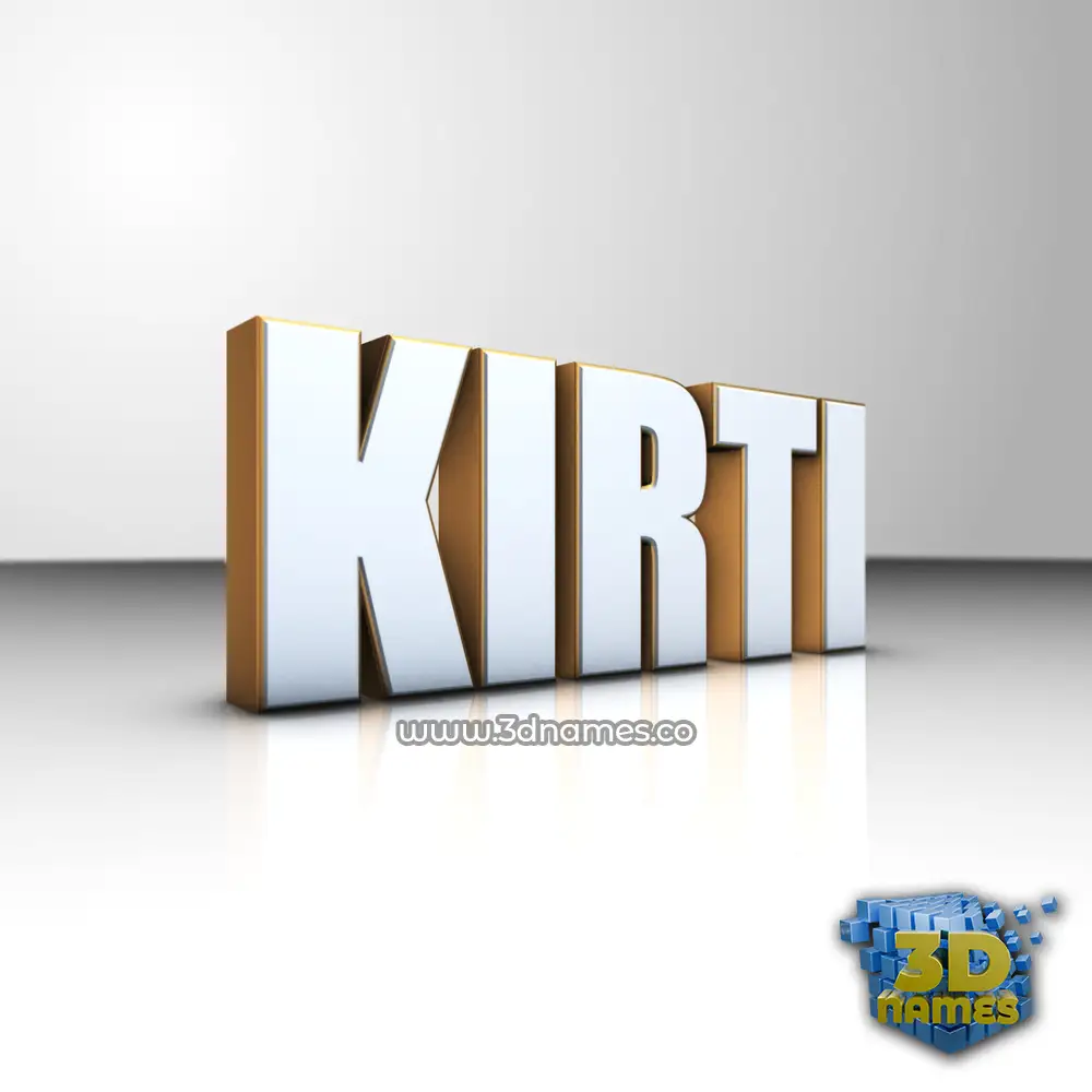kirti in White'n'Gold style - 3D name wallpaper
