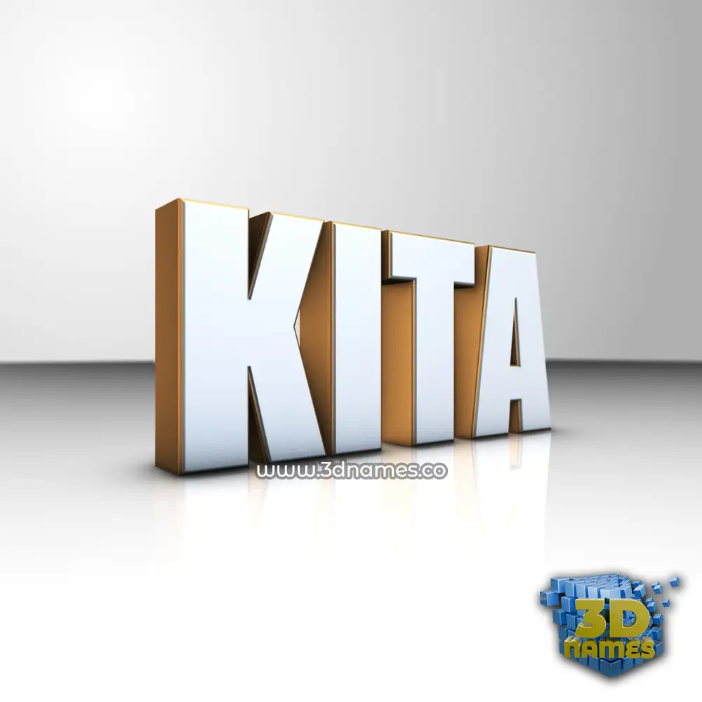 kita in White'n'Gold style - 3D name wallpaper