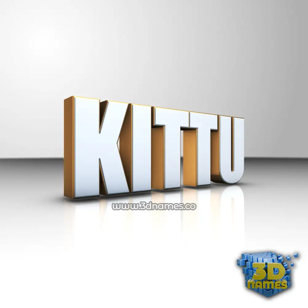 kittu in White'n'Gold style - 3D name wallpaper
