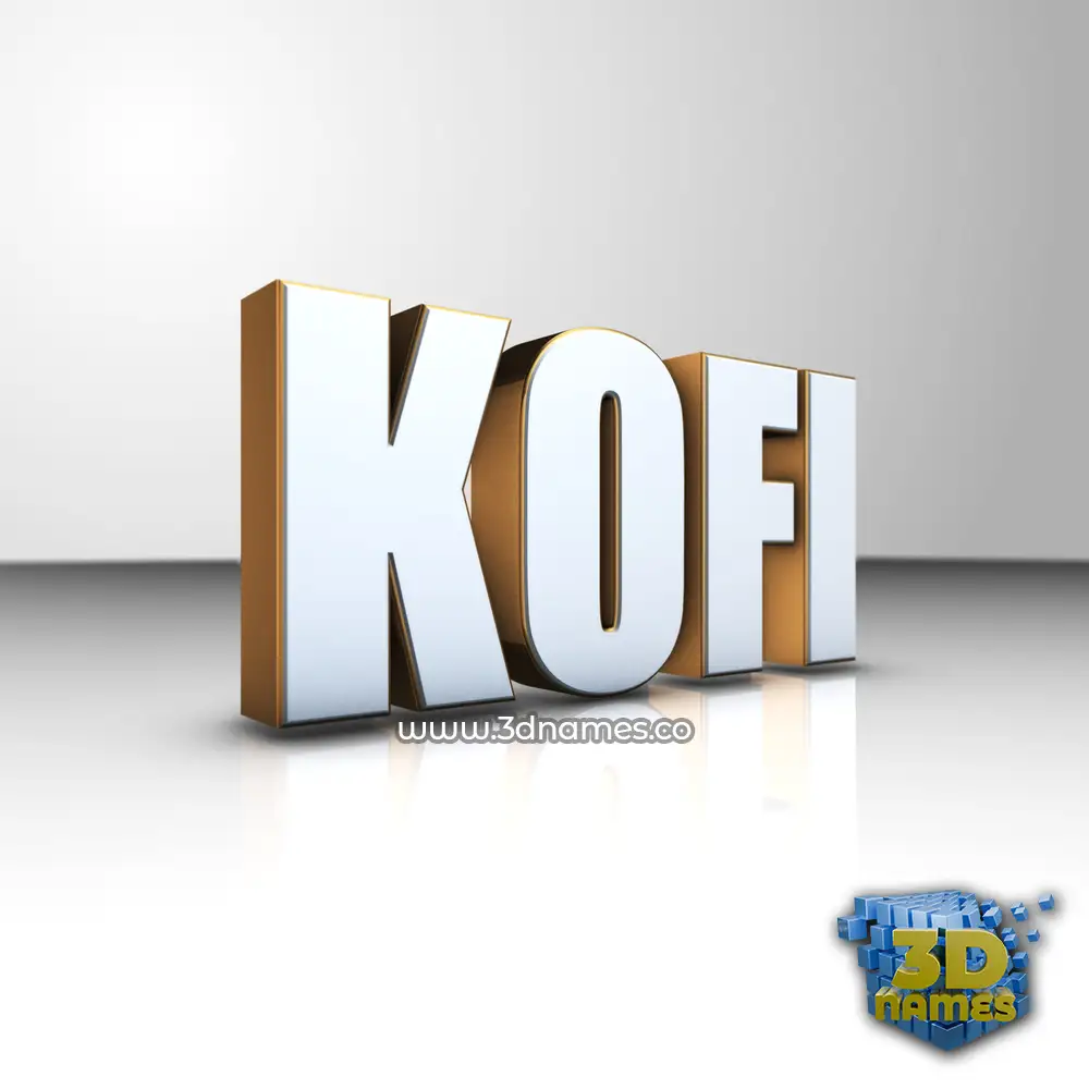 kofi in White'n'Gold style - 3D name wallpaper