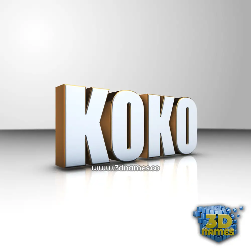 koko in White'n'Gold style - 3D name wallpaper