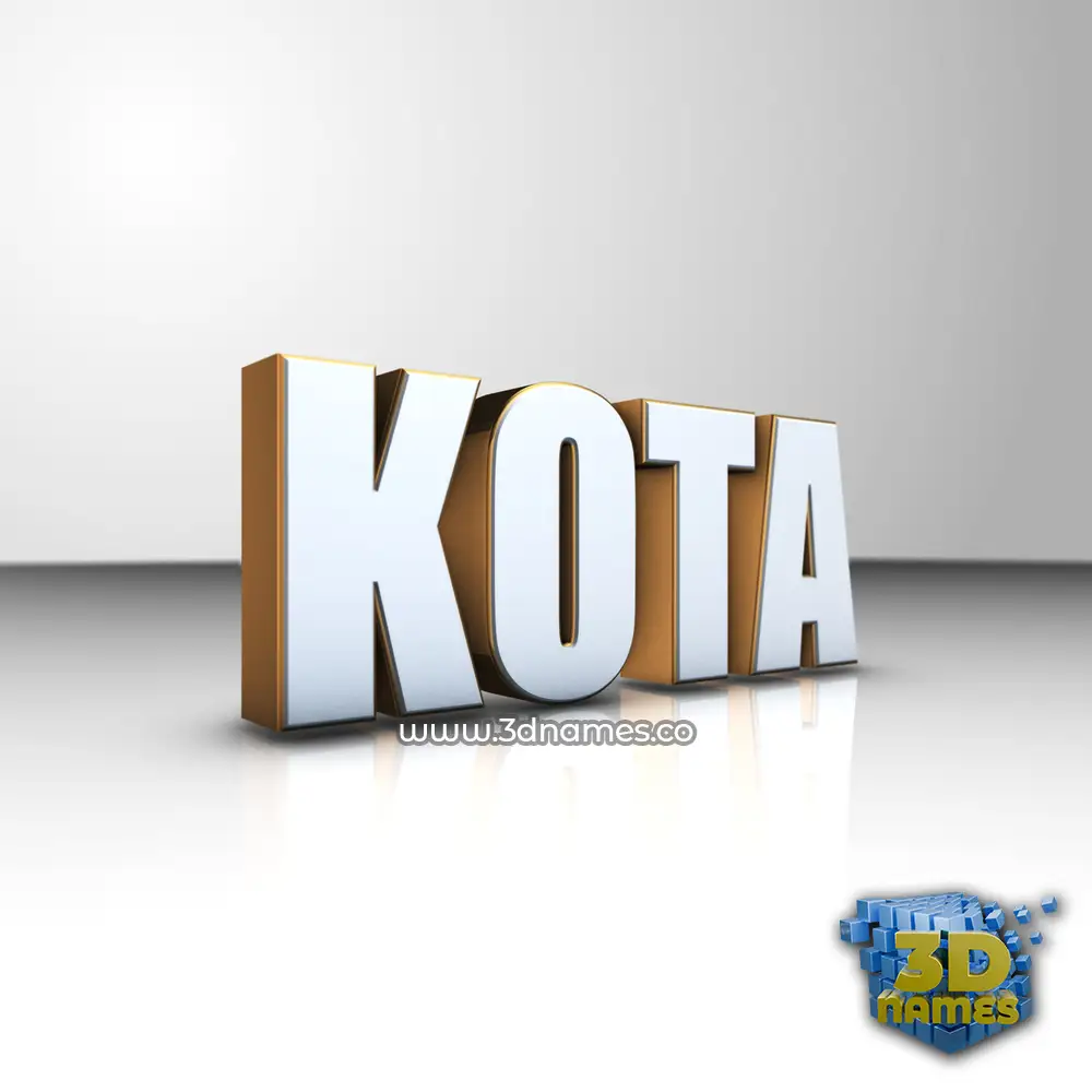 kota in White'n'Gold style - 3D name wallpaper