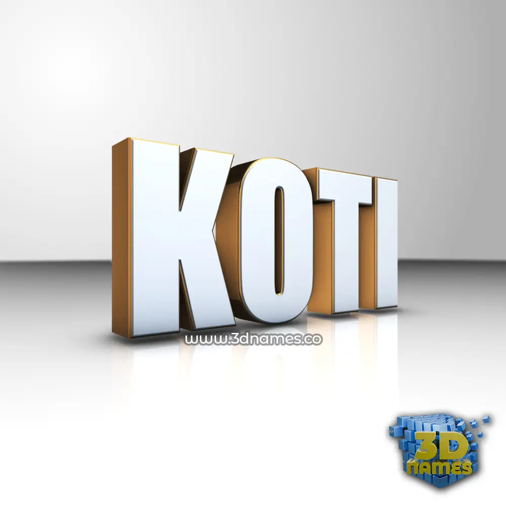 koti in White'n'Gold style - 3D name wallpaper
