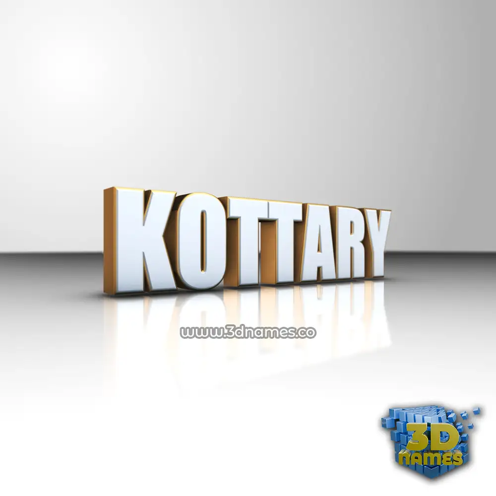 kottary in White'n'Gold style - 3D name wallpaper