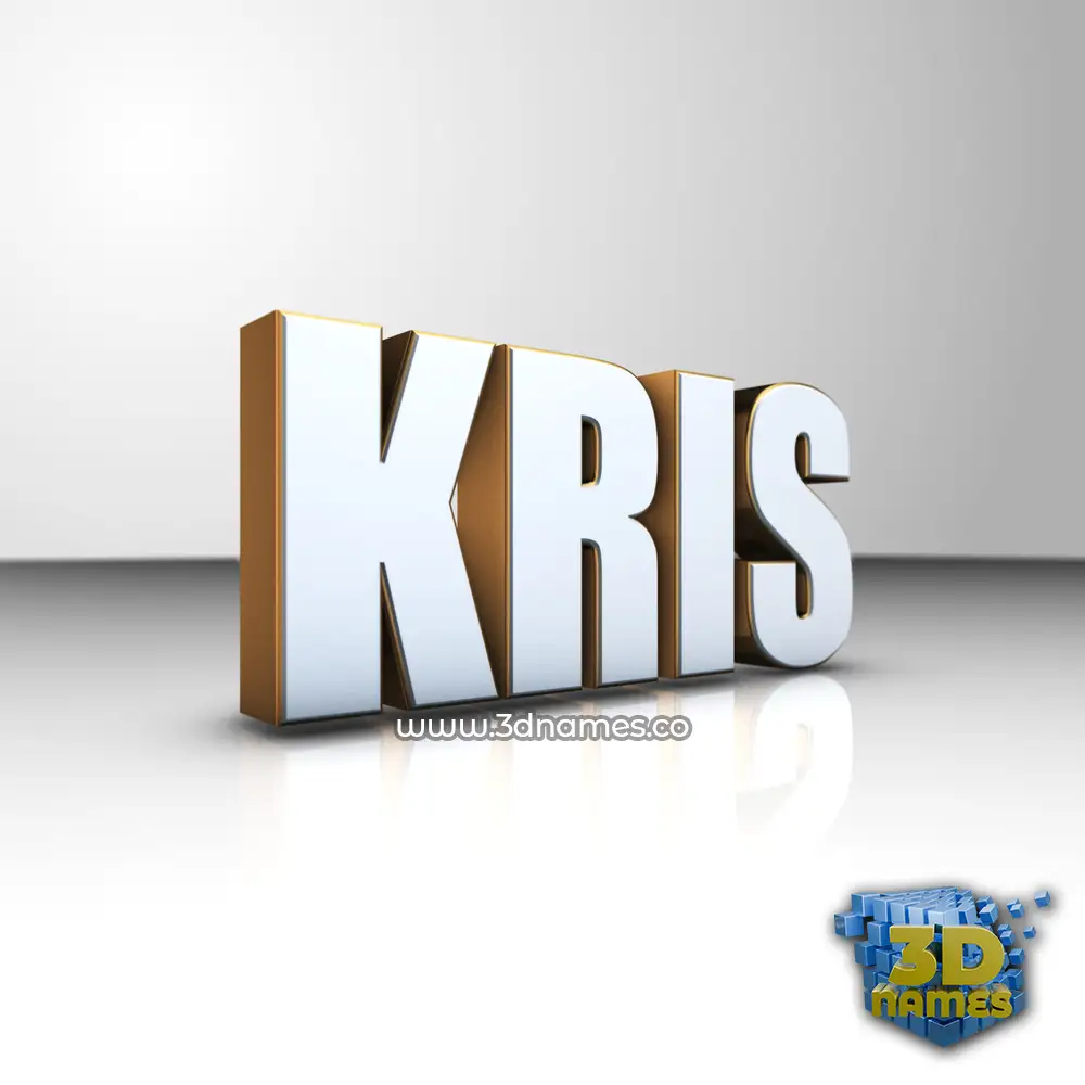 kris in White'n'Gold style - 3D name wallpaper