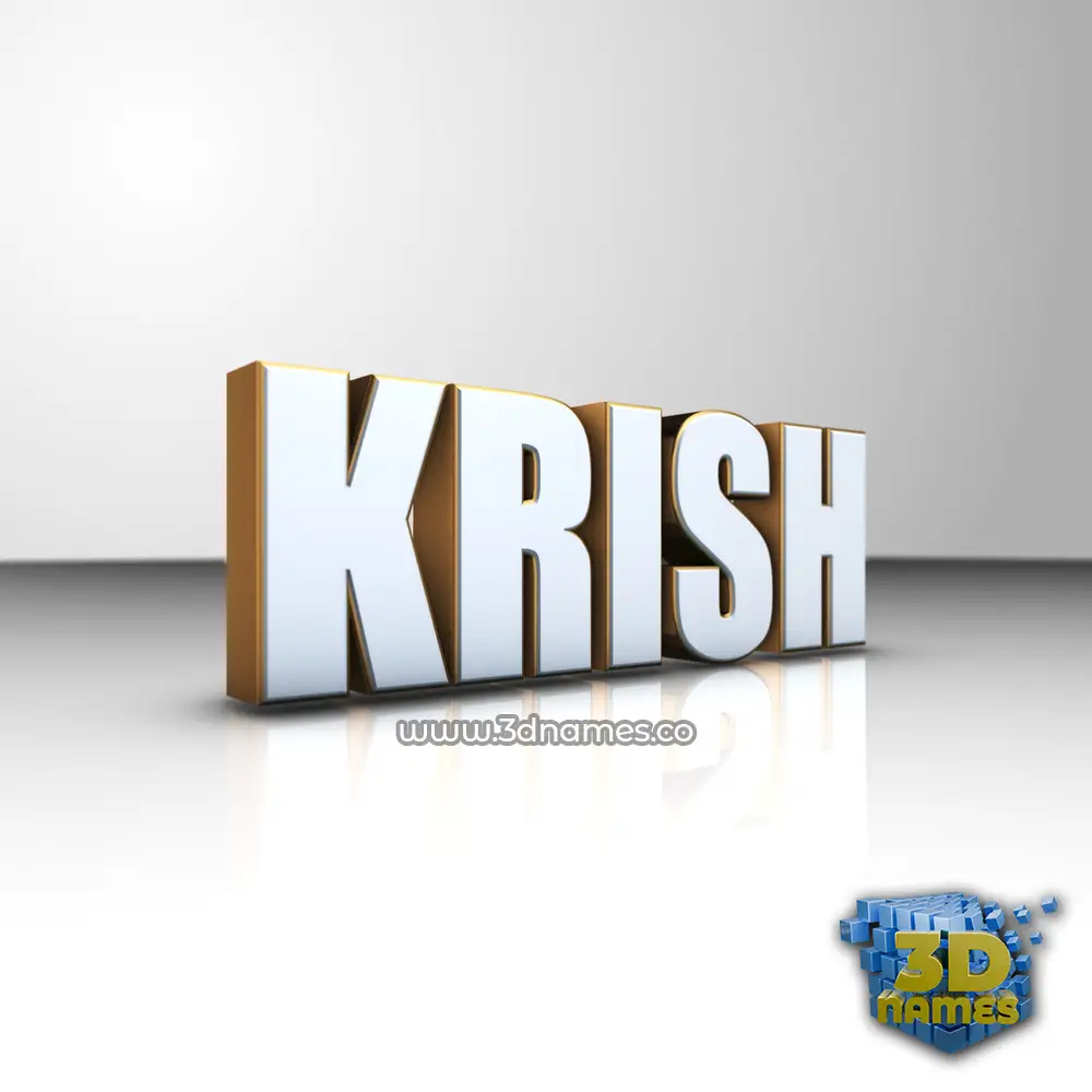 krish in White'n'Gold style - 3D name wallpaper