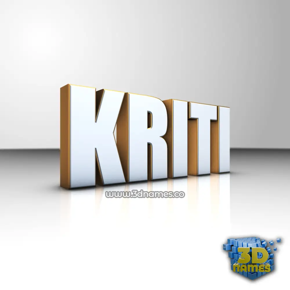 kriti in White'n'Gold style - 3D name wallpaper