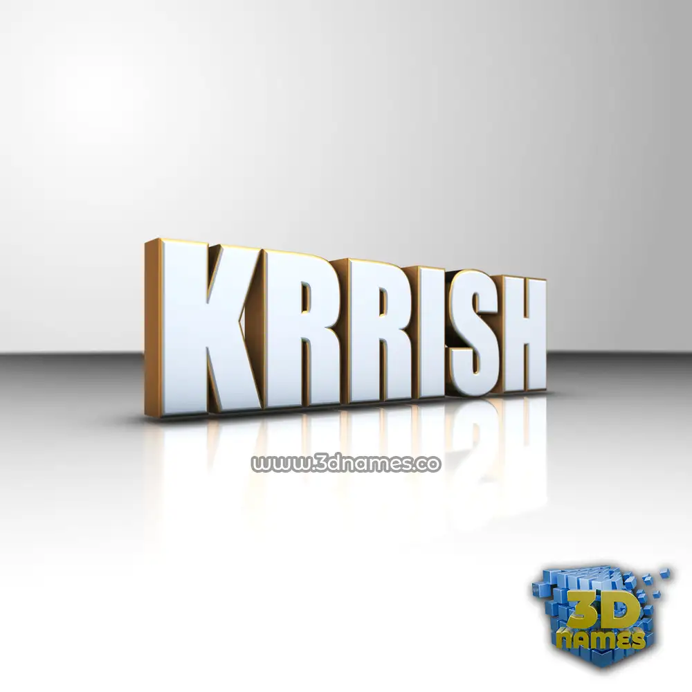 krrish in White'n'Gold style - 3D name wallpaper