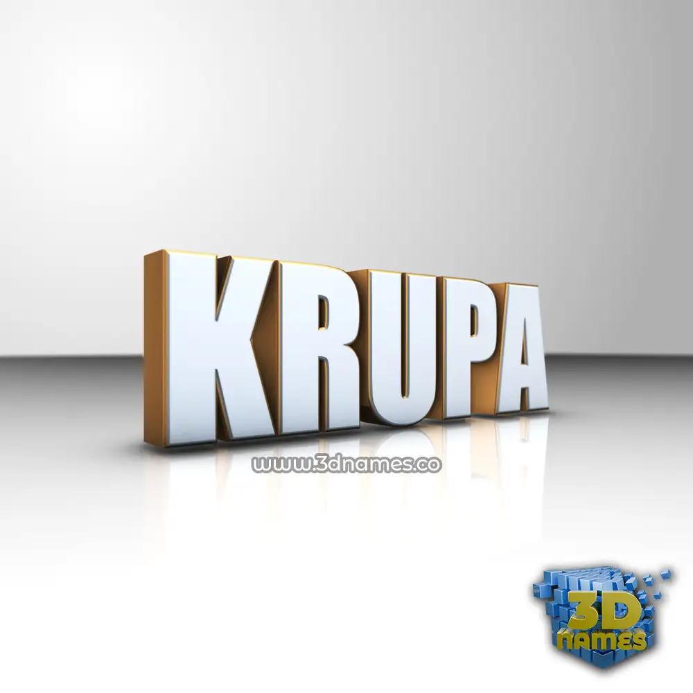 krupa in White'n'Gold style - 3D name wallpaper