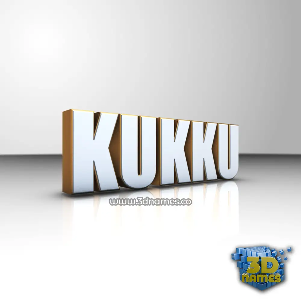 kukku in White'n'Gold style - 3D name wallpaper
