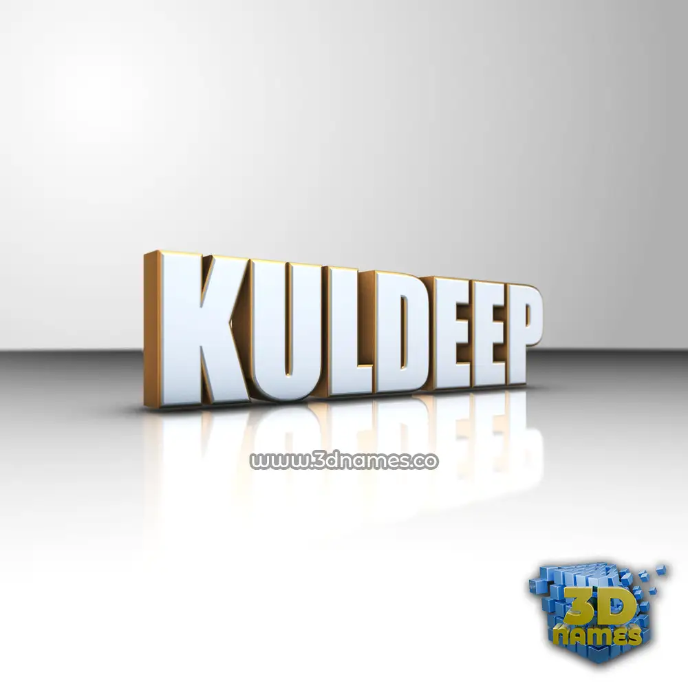 kuldeep in White'n'Gold style - 3D name wallpaper