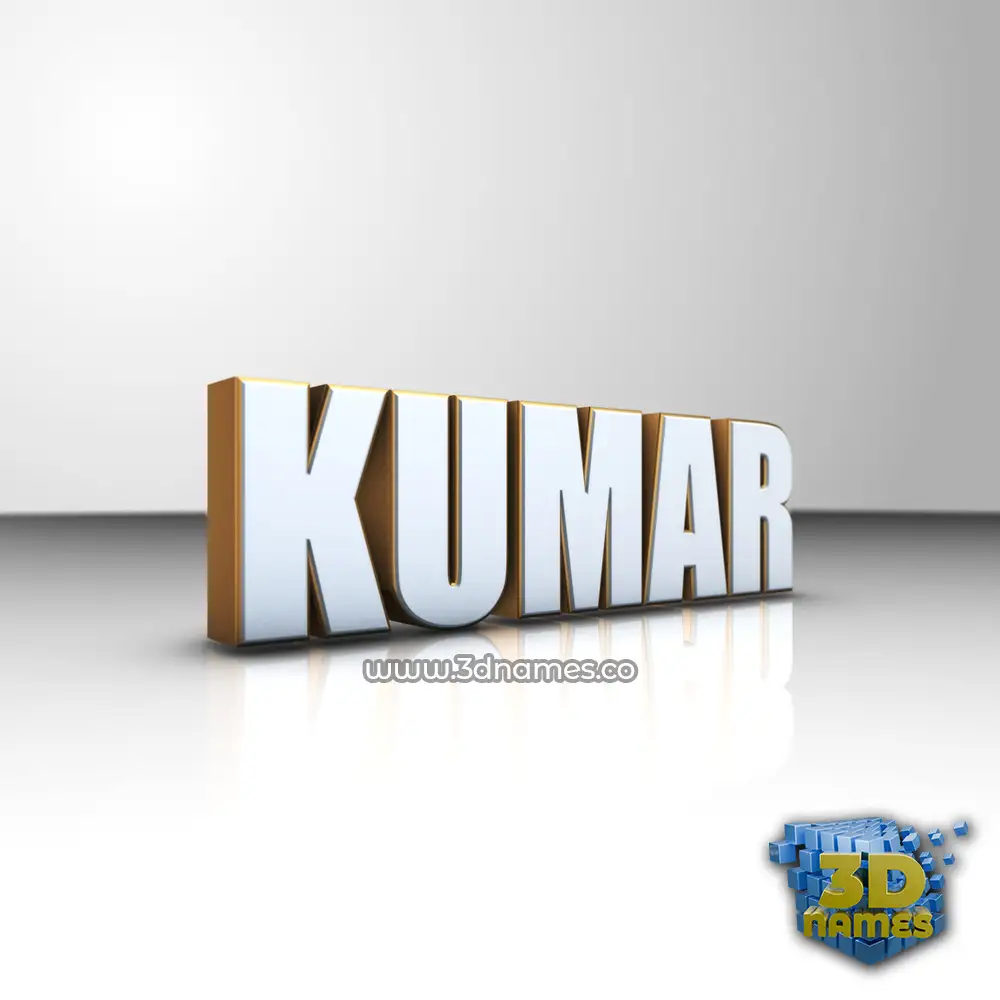 kumar in White'n'Gold style - 3D name wallpaper