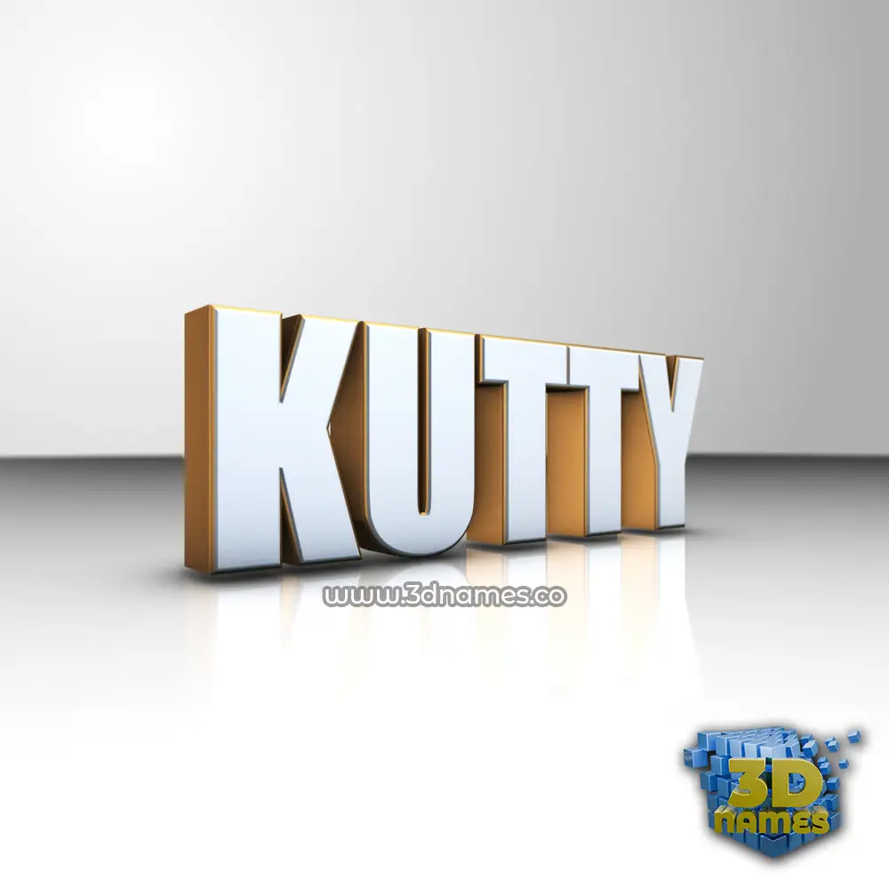 kutty in White'n'Gold style - 3D name wallpaper