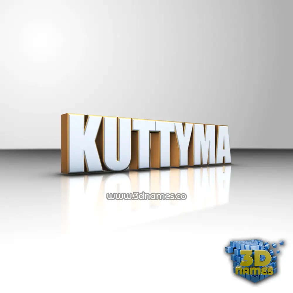 kuttyma in White'n'Gold style - 3D name wallpaper