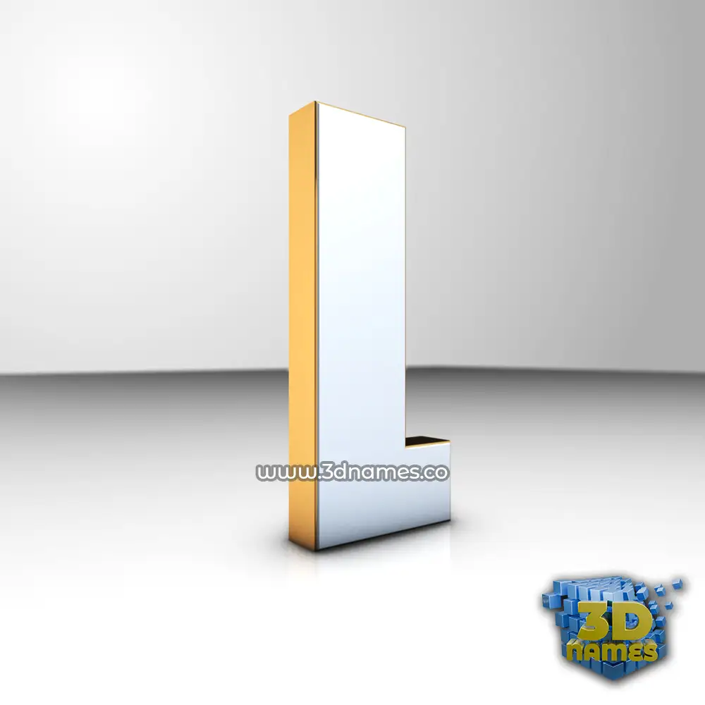l in White'n'Gold style - 3D name wallpaper