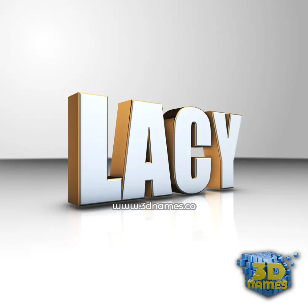 lacy in White'n'Gold style - 3D name wallpaper