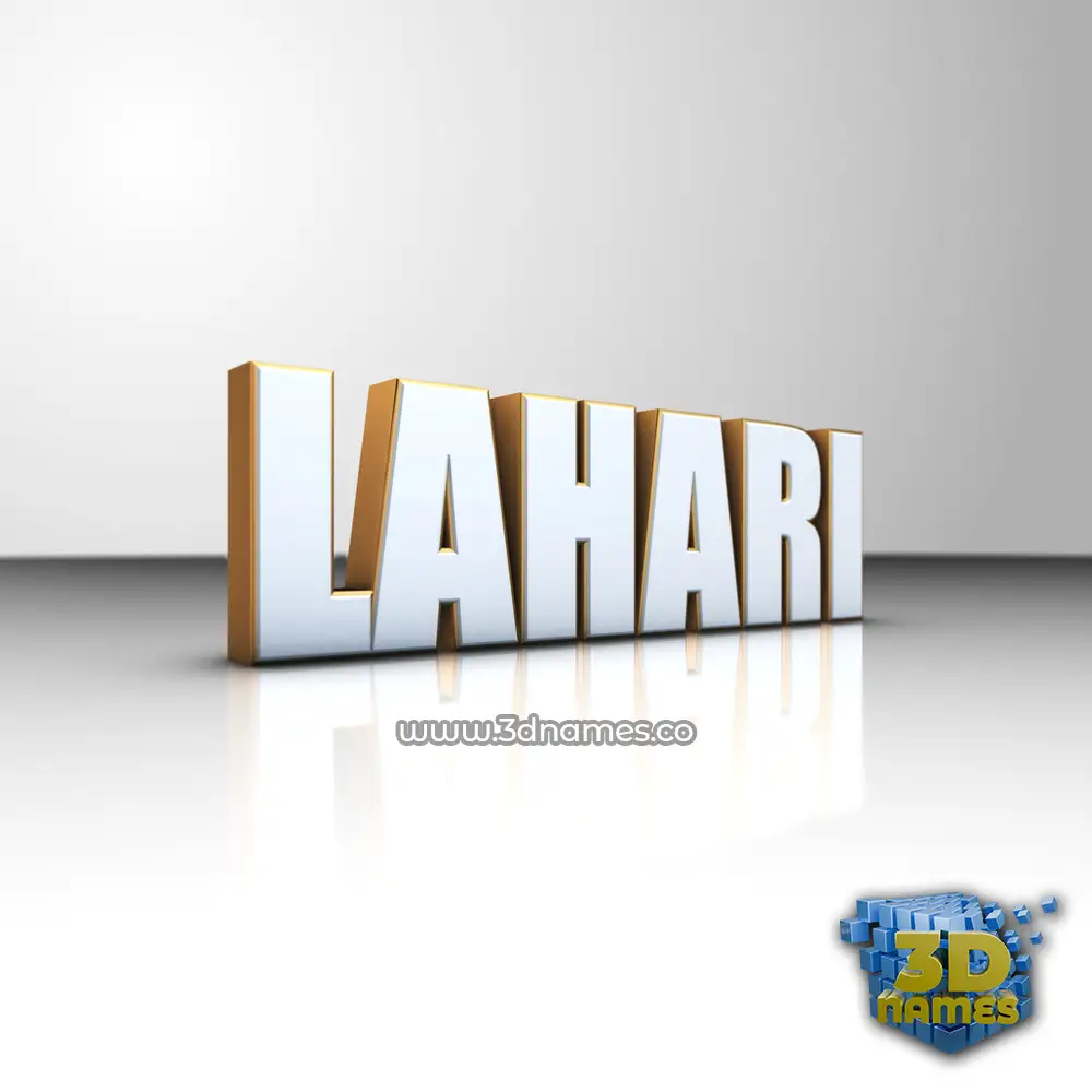 lahari in White'n'Gold style - 3D name wallpaper