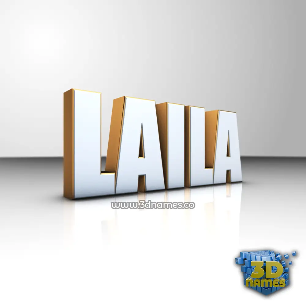 laila in White'n'Gold style - 3D name wallpaper