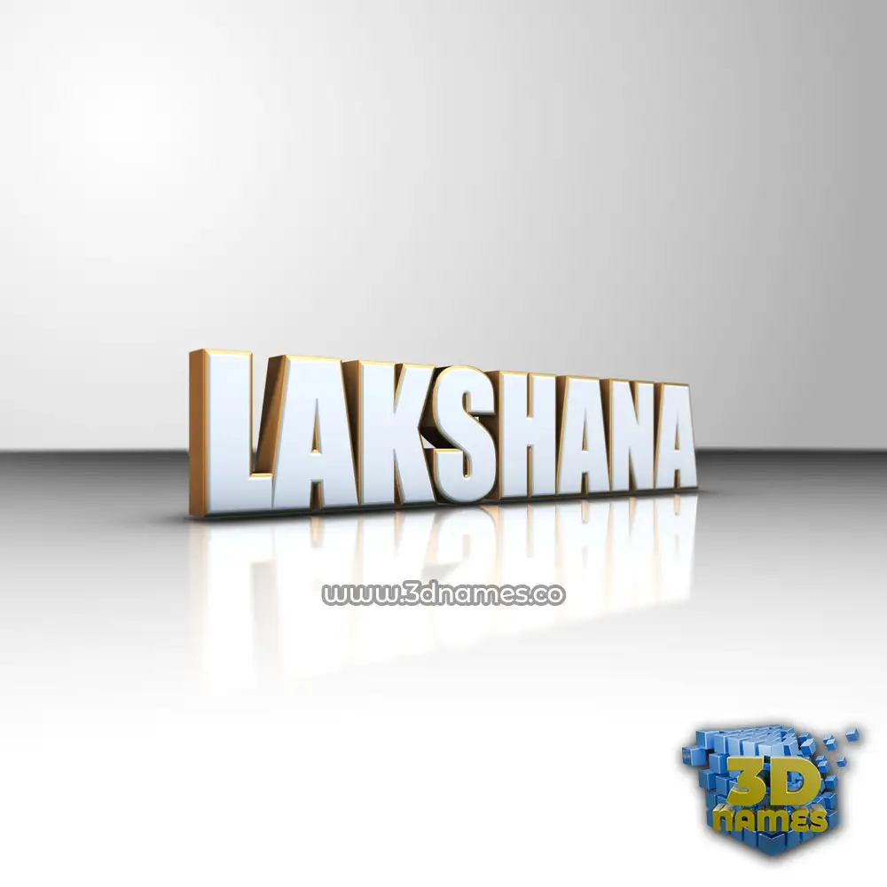 lakshana in White'n'Gold style - 3D name wallpaper