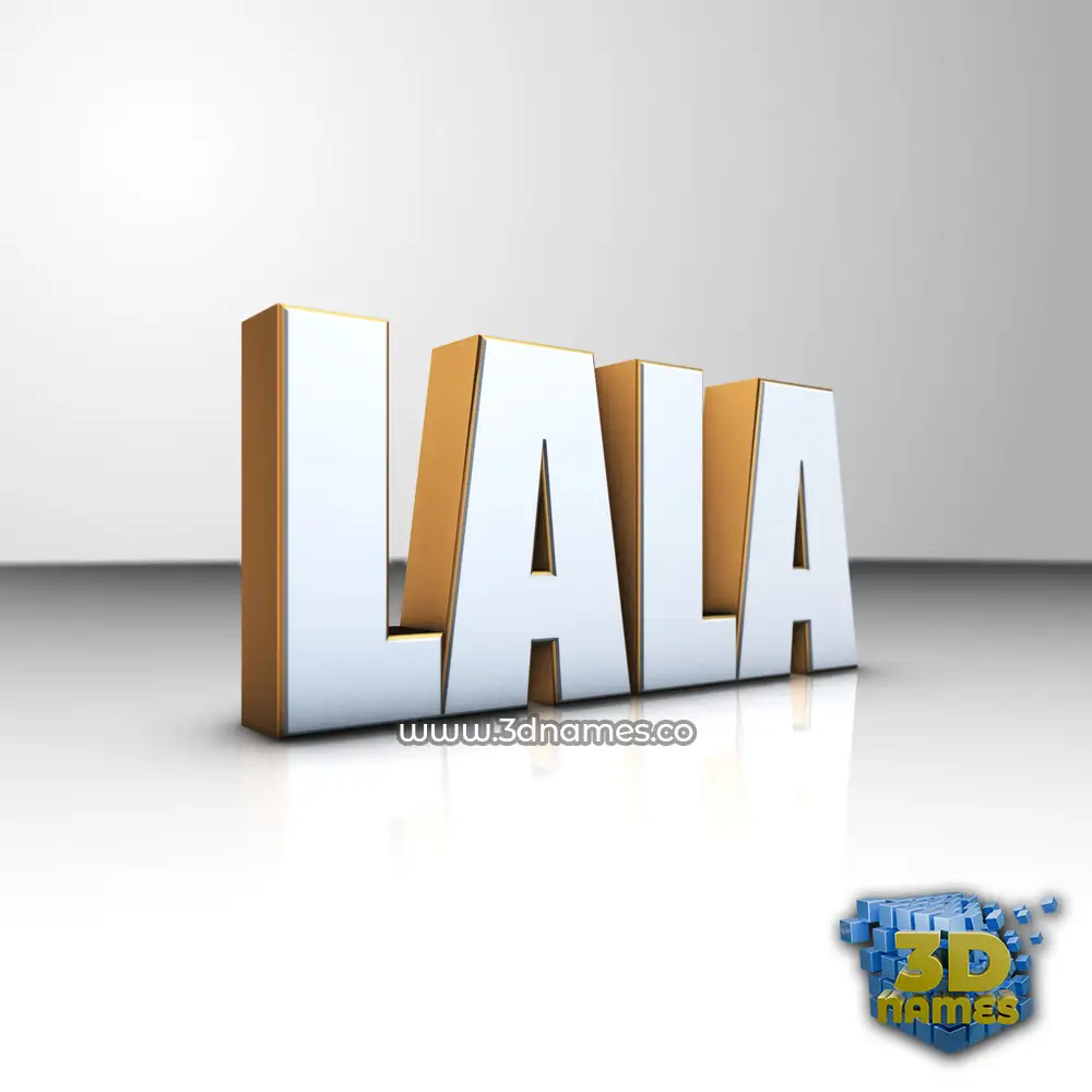 lala in White'n'Gold style - 3D name wallpaper