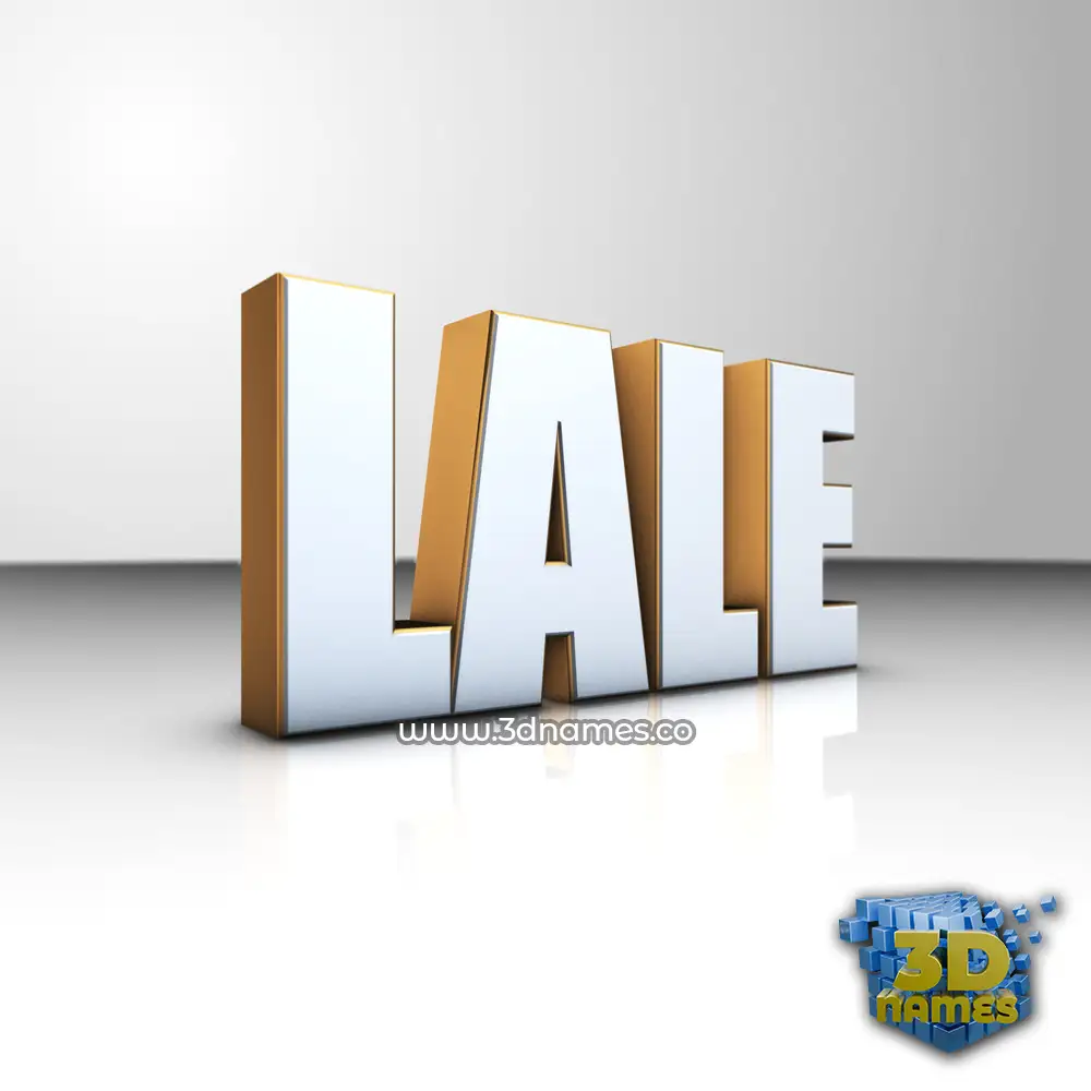 lale in White'n'Gold style - 3D name wallpaper