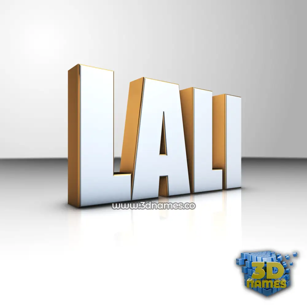lali in White'n'Gold style - 3D name wallpaper