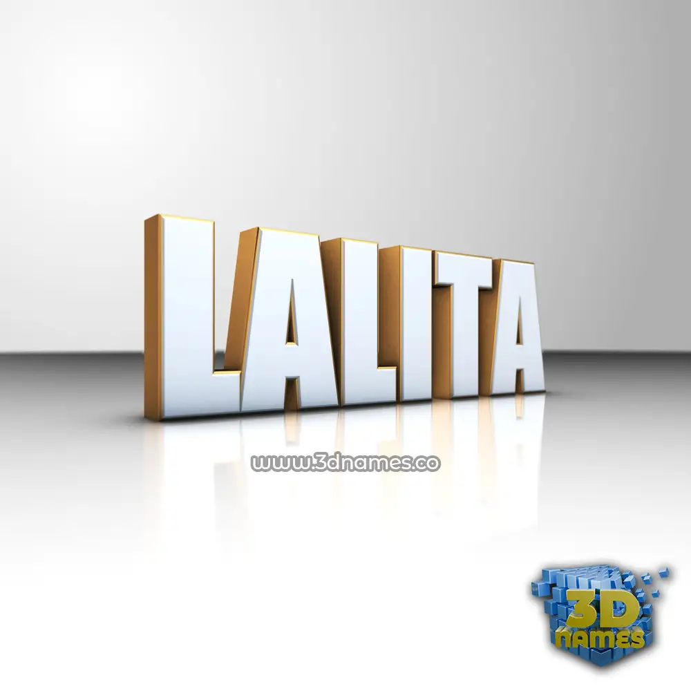 lalita in White'n'Gold style - 3D name wallpaper