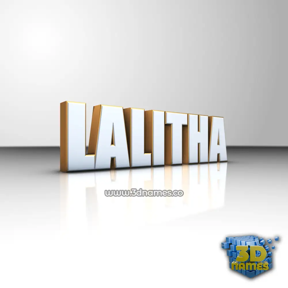lalitha in White'n'Gold style - 3D name wallpaper