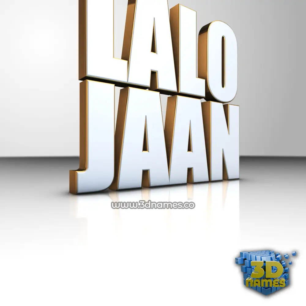 lalo jaan in White'n'Gold style - 3D name wallpaper