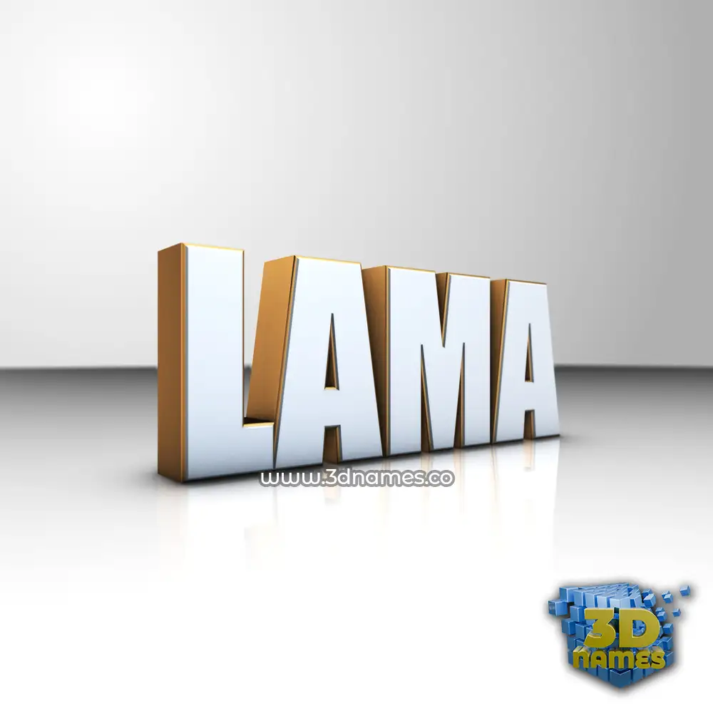 lama in White'n'Gold style - 3D name wallpaper