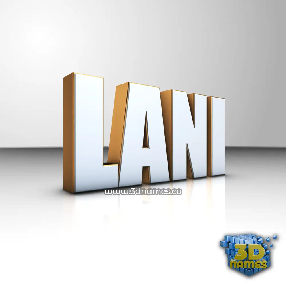 lani in White'n'Gold style - 3D name wallpaper