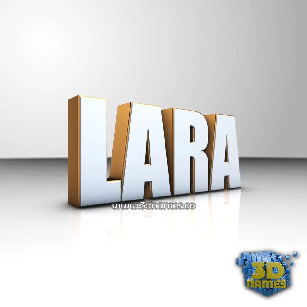 lara in White'n'Gold style - 3D name wallpaper