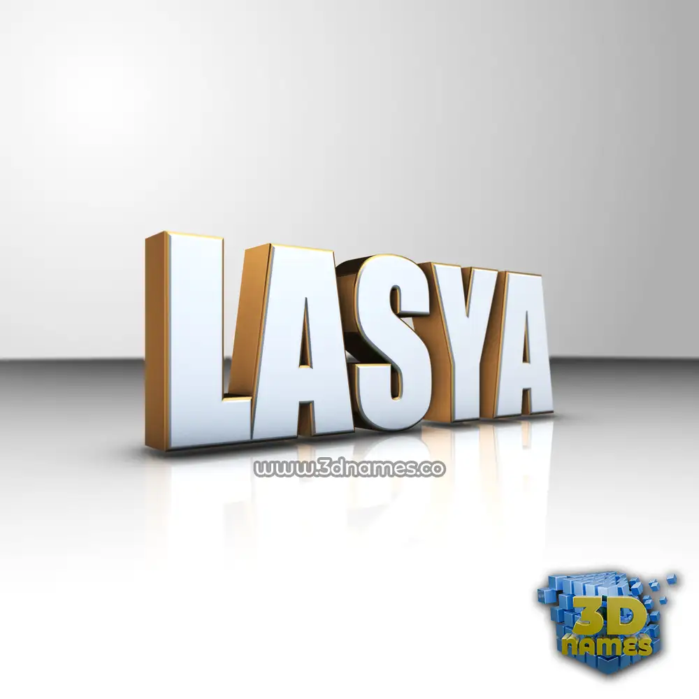 lasya in White'n'Gold style - 3D name wallpaper