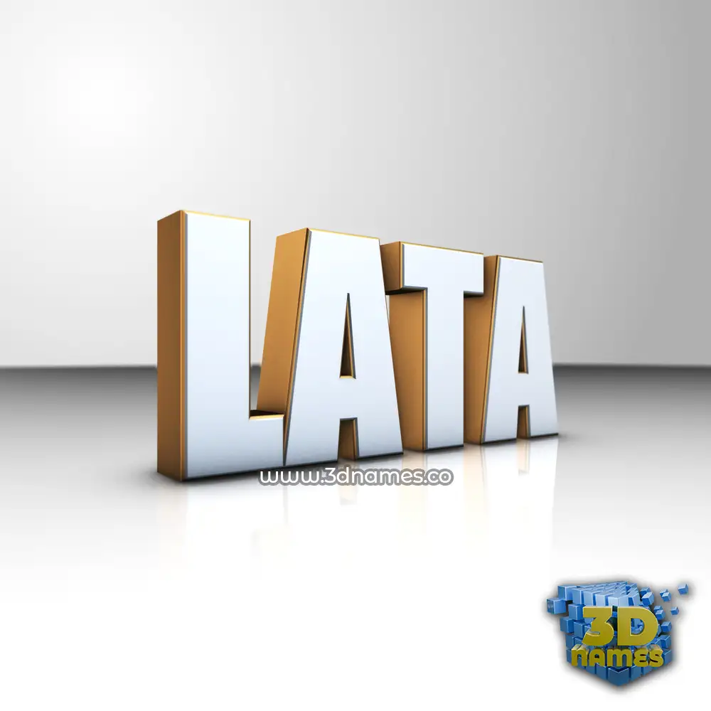 lata in White'n'Gold style - 3D name wallpaper