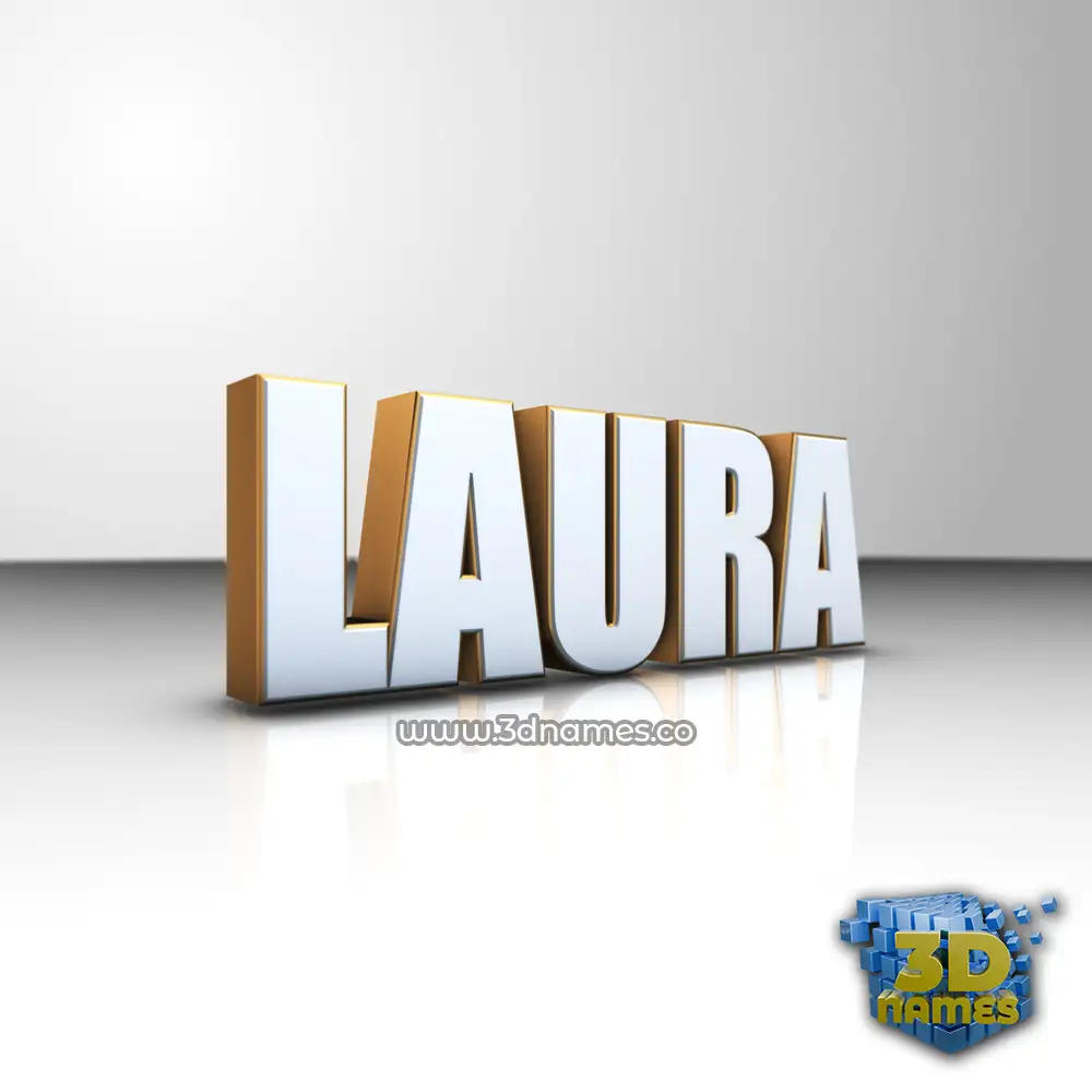 laura in White'n'Gold style - 3D name wallpaper